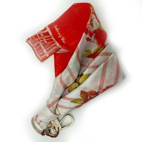 𝐉𝐎𝐇𝐍𝐍𝐘 𝐖𝐀𝐒 𝐍𝐖𝐓 Keychain Zoila Bandana Silk Scarf Handkerchief - Boho Bag Charm - Picture 7 of 10